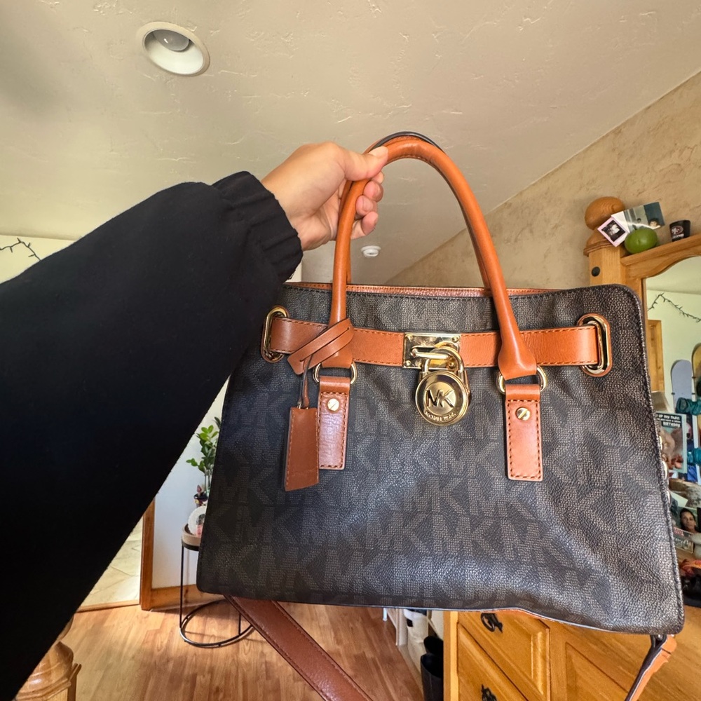 Michael Kors Black and Brown Satchel